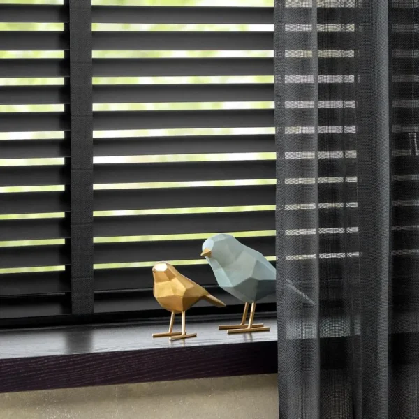 Kwantum Houten Jaloezieën | Jaloezieën | Fenstr Houten Jaloezie Hein 50mm Zwart