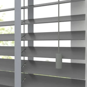 Kwantum Houten Jaloezieën | Jaloezieën | Fenstr Houten Jaloezie Wouter Midden Grijs 50mm Mid.Grijs