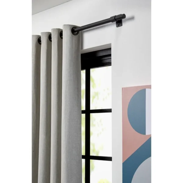 Kwantum Gordijnroedes | Gordijnroede 160 Cm Mat Zwart Staal - Ø28mm