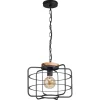 Kwantum Hanglampen | Hanglamp Wood 1-Lichts Zwart
