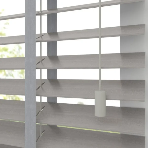 Kwantum Houten Jaloezieën | Jaloezieën | Houtlook Jaloezie Faber Grijs 50mm