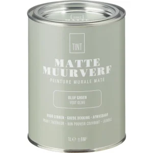 Kwantum Muurverf | Muurverf Mat Olijf Groen 1 L 1L